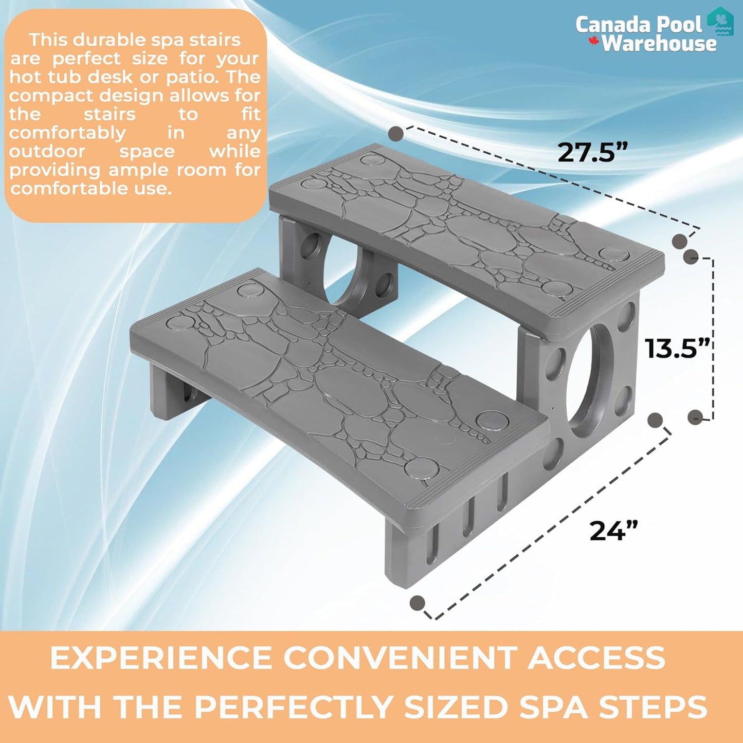 Step In EZ Spa Step – Durable, Non-Slip, Easy Assembly for Hot Tubs, Patios, and RVs