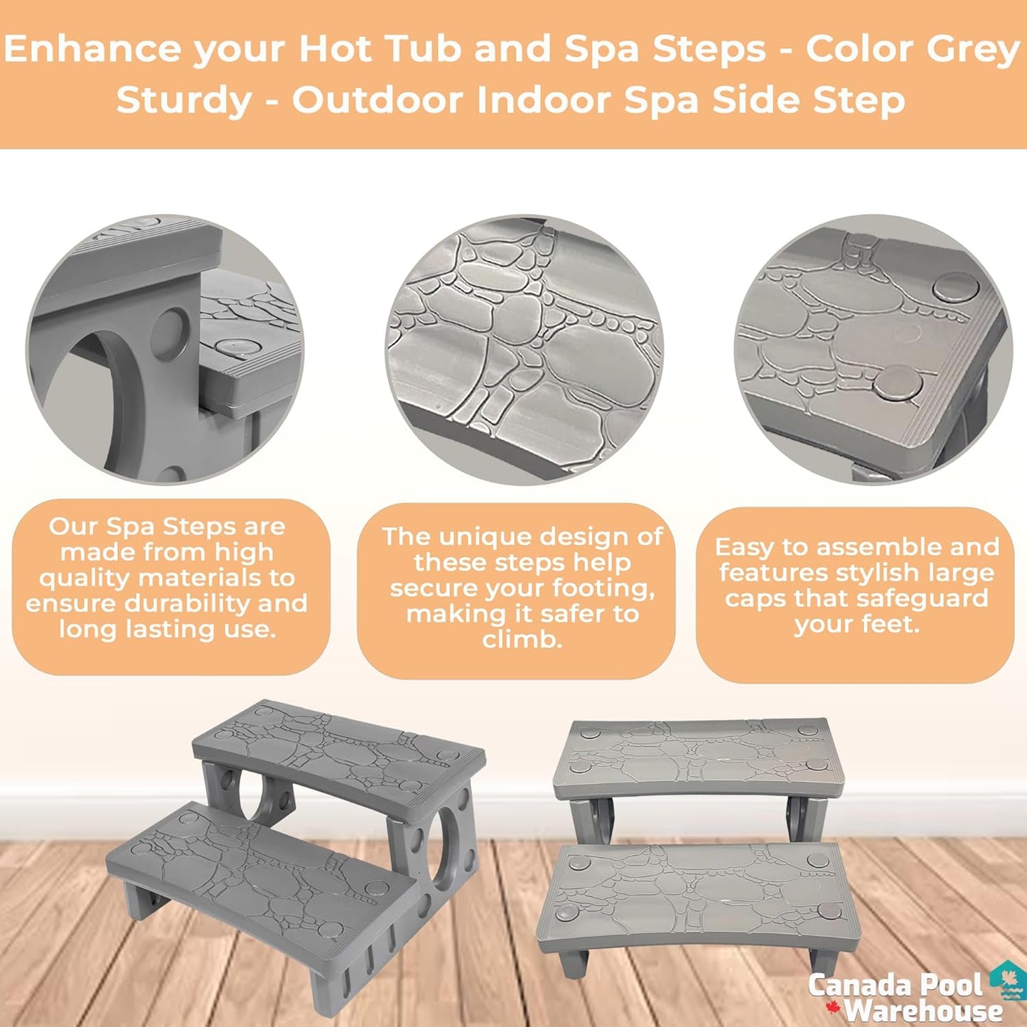 Step In EZ Spa Step – Durable, Non-Slip, Easy Assembly for Hot Tubs, Patios, and RVs